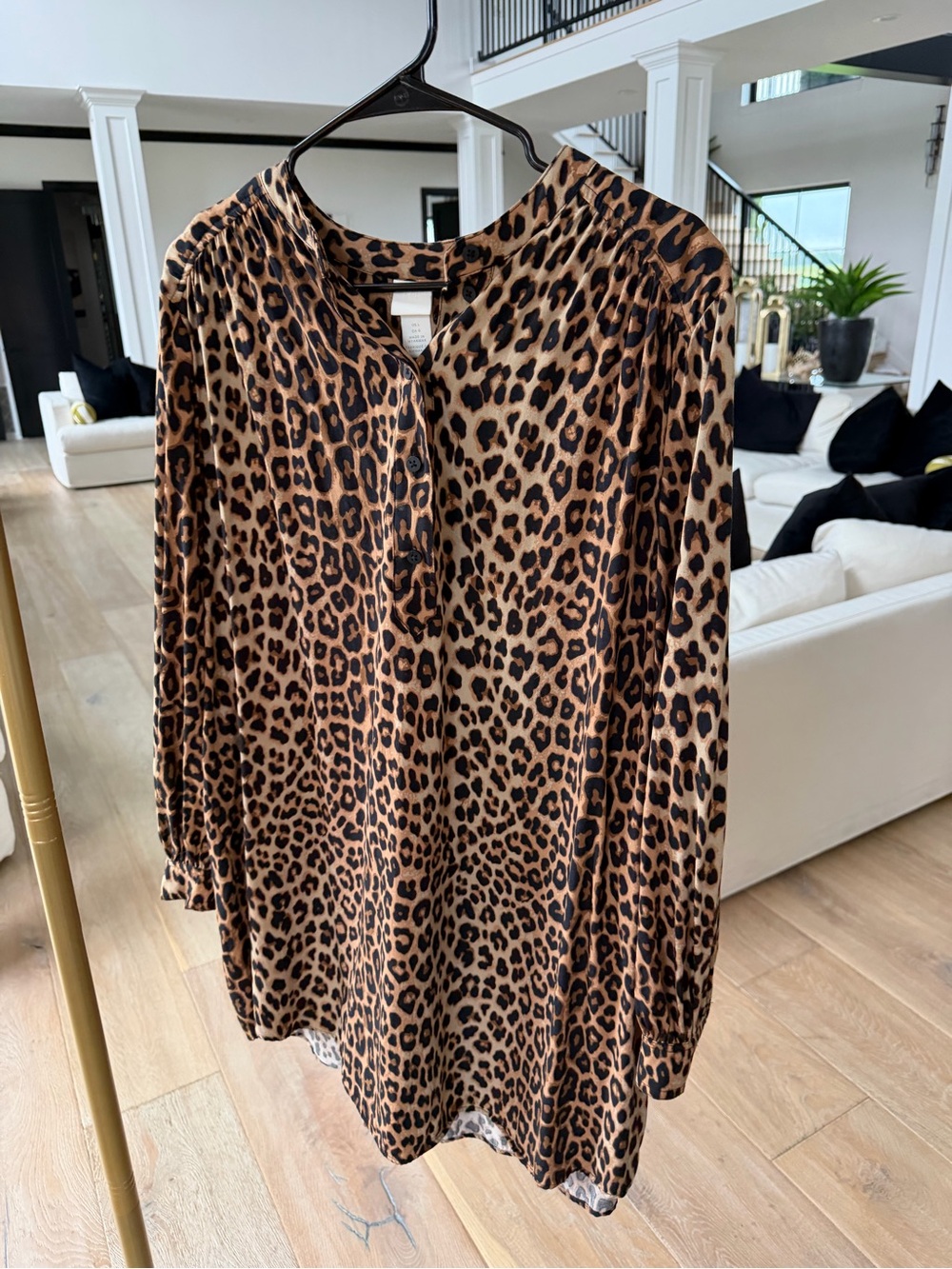 H&M Leopard Print Tunic Top - Brown and Black